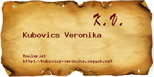 Kubovics Veronika névjegykártya